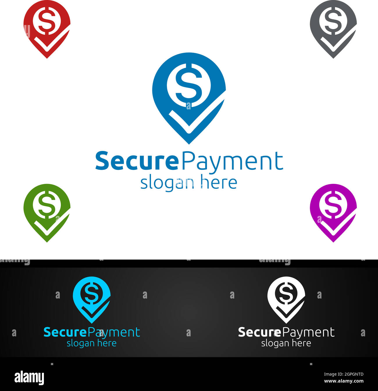 PIN Online Secure Payment Logo für Sicherheit Online Shopping. Finanztransaktion. Geld Wird Gesendet. Logo Des Mobile Banking Service Stock Vektor
