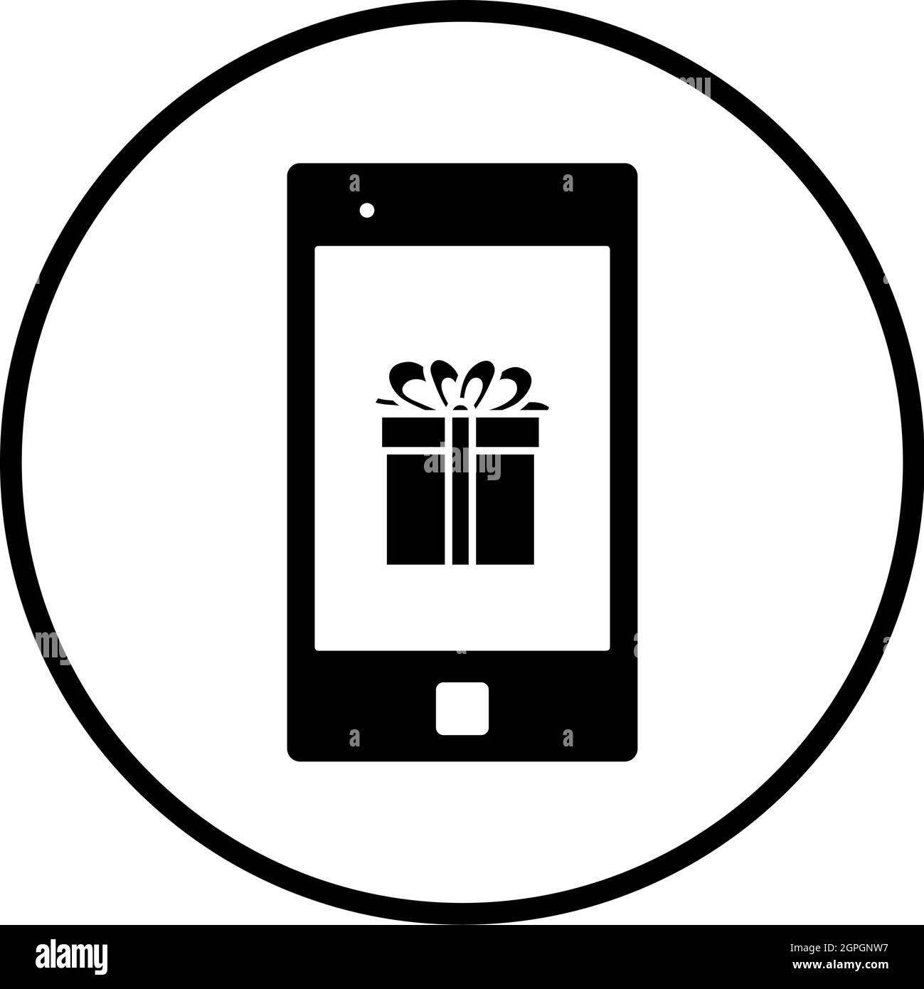 Smartphone Mit Symbol Für Geschenkbox Auf Dem Bildschirm Stock Vektor