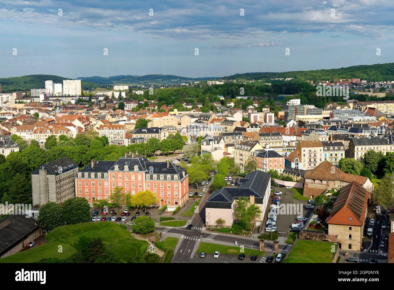 Frankreich, Territoire de Belfort, Belfort, Zitadelle von Vauban, von der Burg, Die Altstadt Stockfoto