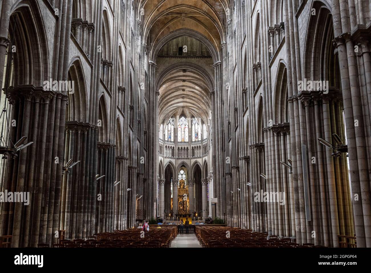 Frankreich, seine Maritime, Rouen, die Kathedrale Notre Dame, das Kirchenschiff Stockfoto