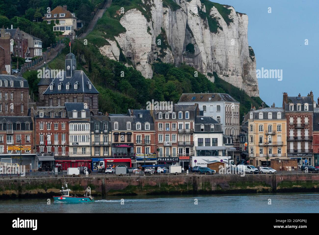 Frankreich, seine Maritime, Le Treport, der Hafen und das Fischerboot Stockfoto
