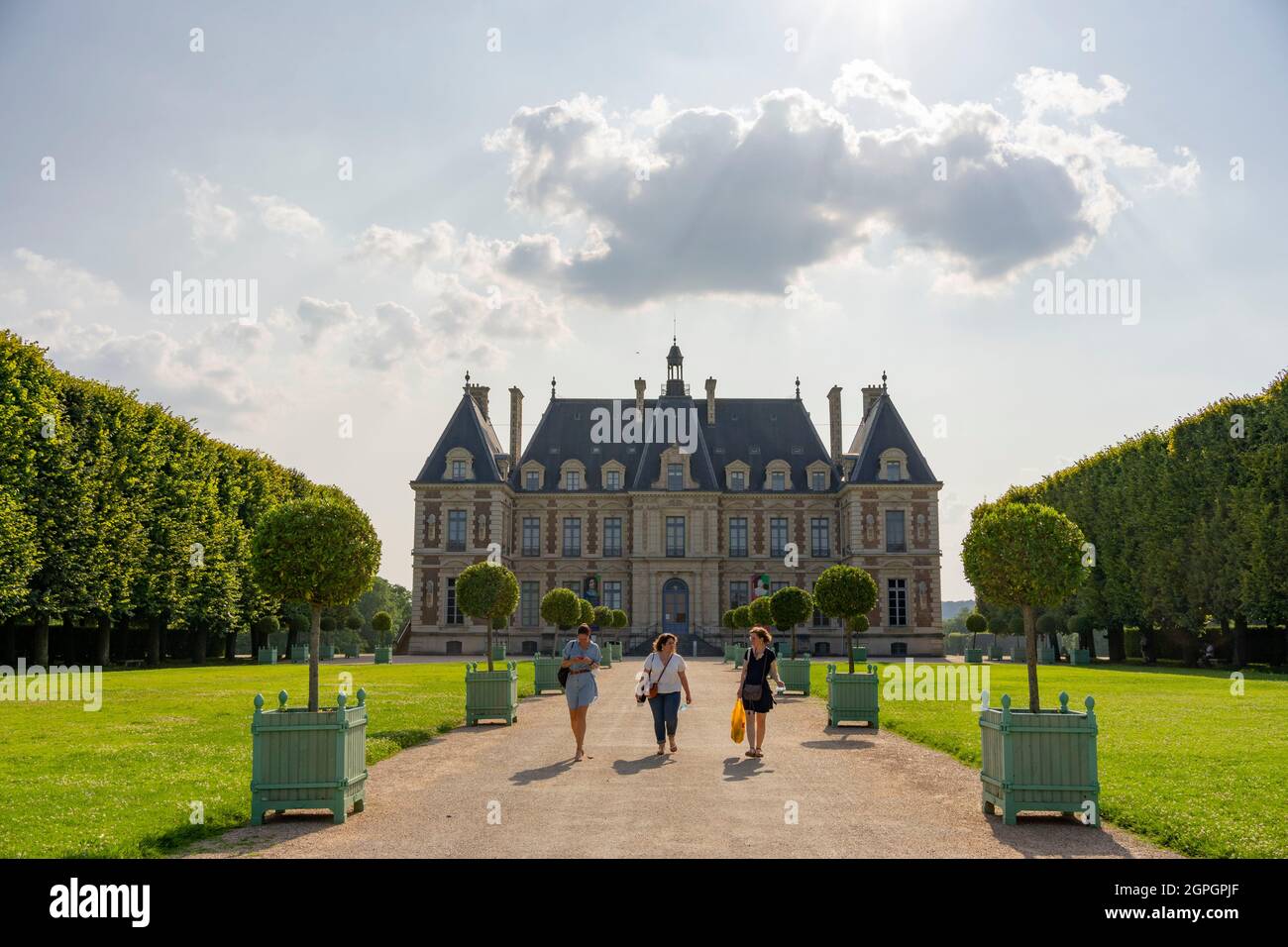 Frankreich, Hauts de seine, Sceaux, Park und Schloss, der Park von Sceaux das Ende des 17. Jahrhunderts von André Le Nôtre entworfene Schloss von Sceaux beherbergt das Museum des Domaine Départemental de Sceaux Stockfoto