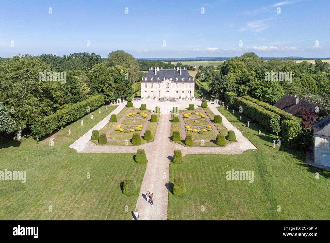 Frankreich, Calvados, das Schloss von Vendeuvre (Luftaufnahme) Stockfoto