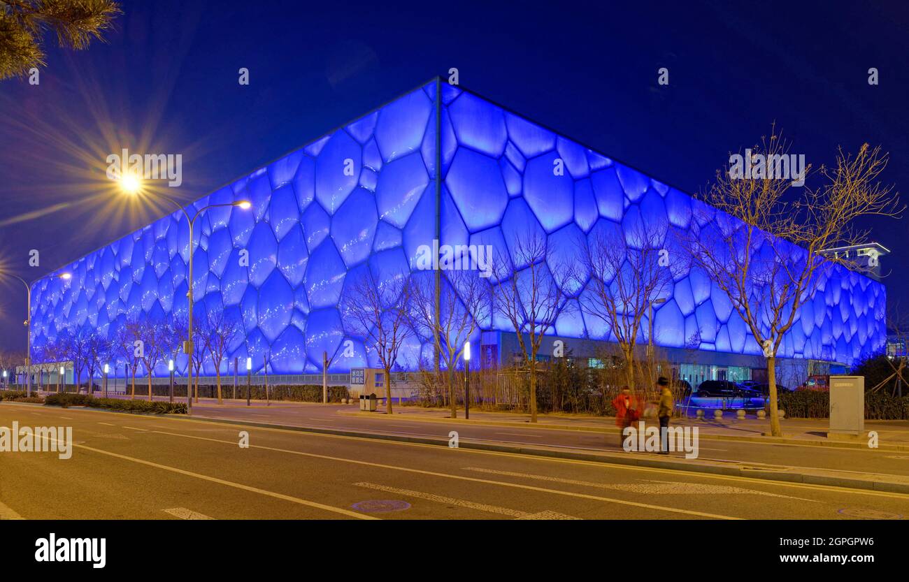 China, Peking (Peking), Olympiapark, der Würfel des Wassers, nationales Wasserzentrum Stockfoto