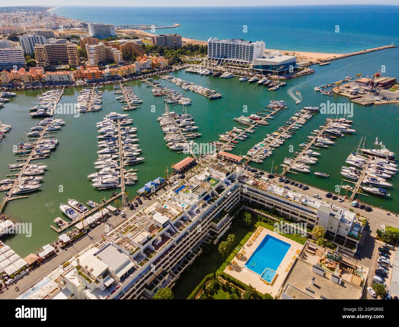 Portugal, Algarve, Vilamoura, die Marina (Luftaufnahme) Stockfoto