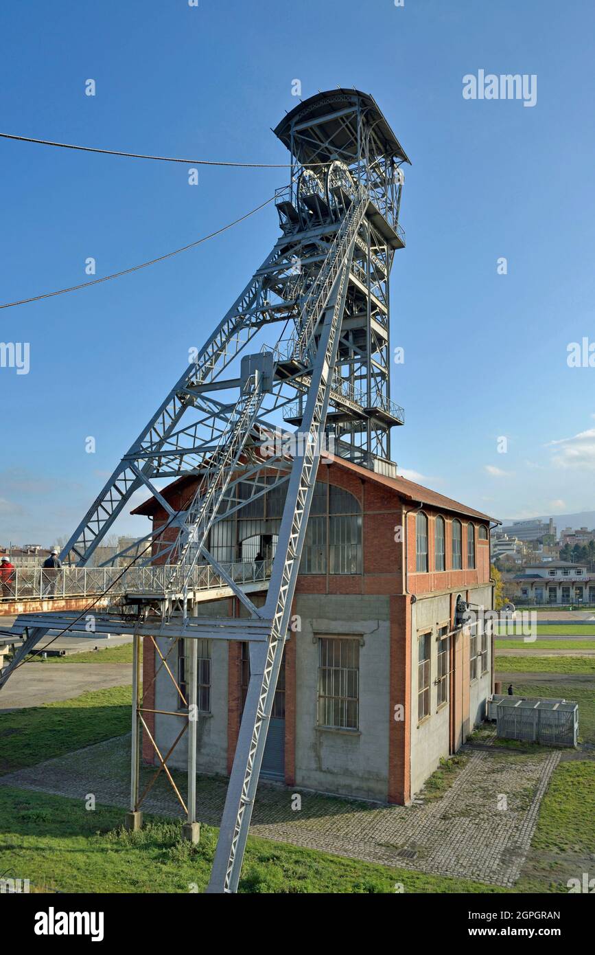 Frankreich, Pays de la Loire, Saint Etienne, Saint Etienne Mine Museum wurde im Jahre 1991 gegründet, genannt Puits Schacht Couriot/Mine Museum Park, ist in den Gebäuden der letzten Kohle Grube der Stadt (in 1973 geschlossen. Stockfoto