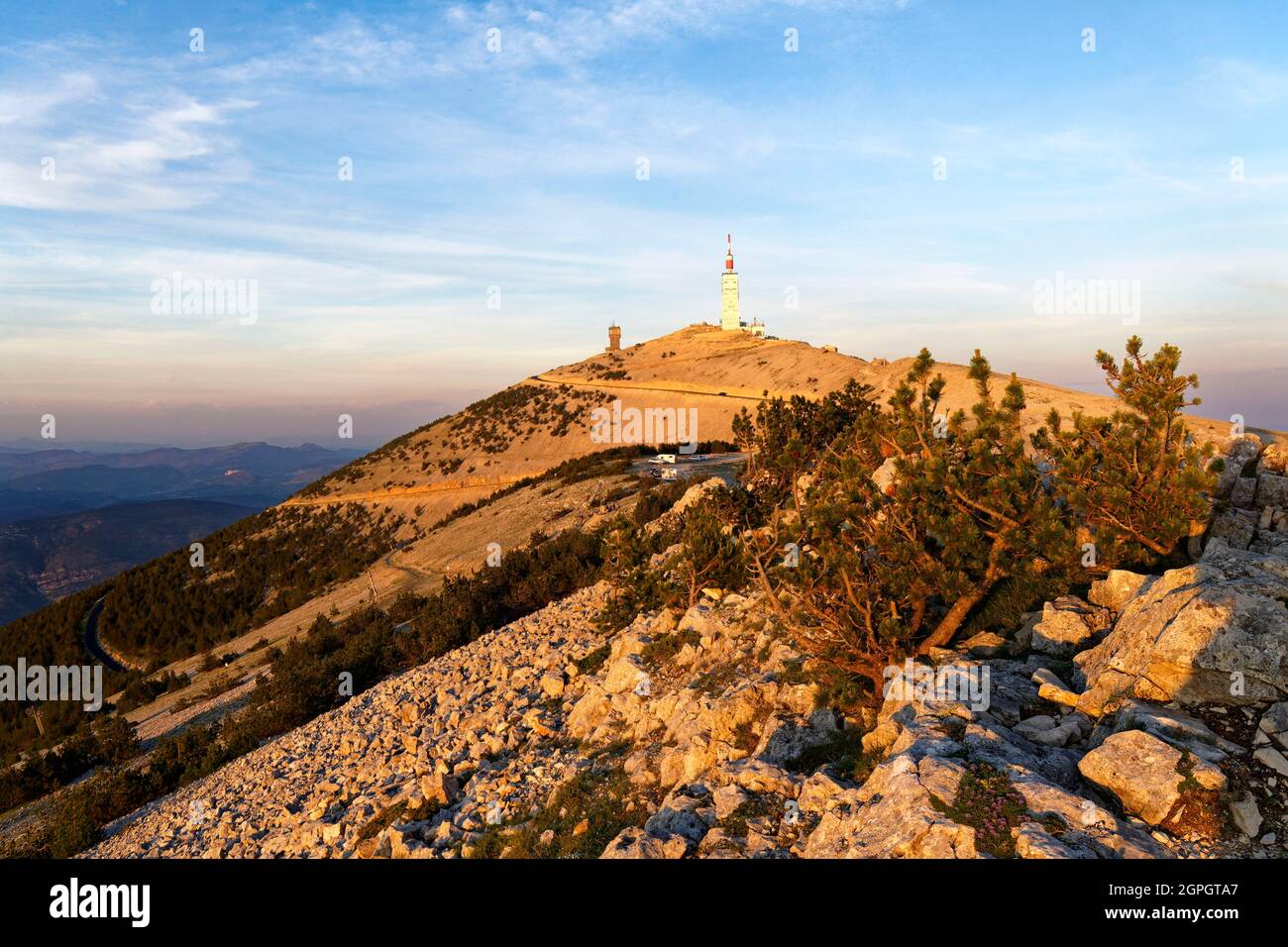 Frankreich, Vaucluse, Parc Naturel Regional du Mont Ventoux, Gipfel des Mont Ventoux (1912 m) Stockfoto