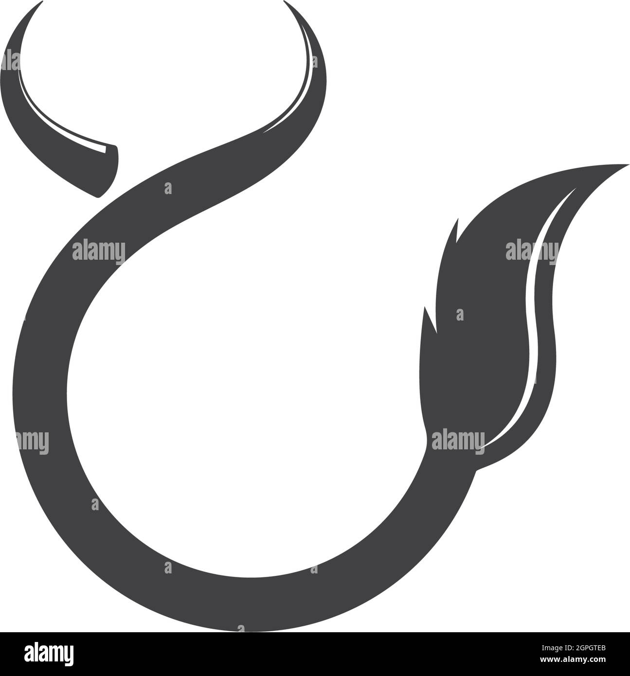 Vektorgrafik für das Cow Tail Logo Stock Vektor