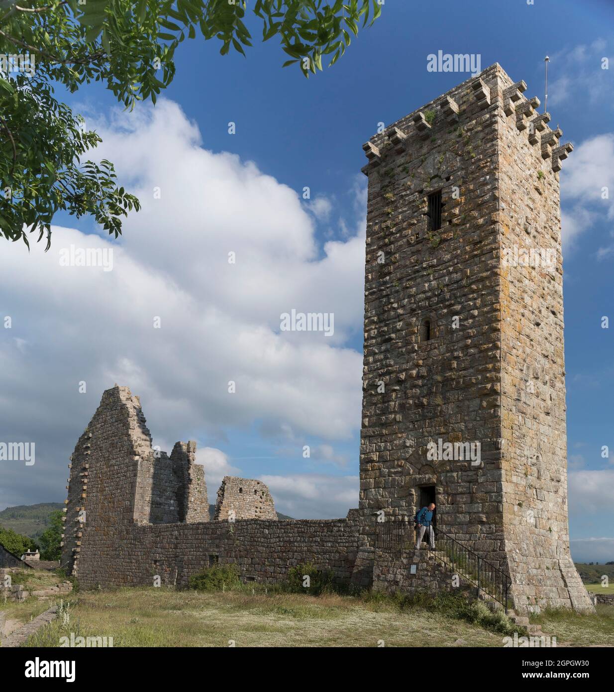 Frankreich, Lozere, das befestigte Dorf La Garde-Guerin, bezeichnete die schönsten Dörfer Frankreichs Stockfoto