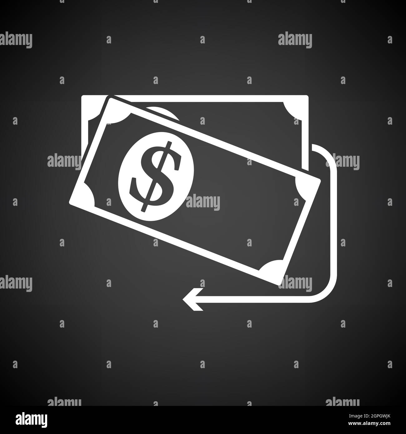 Symbol Für Cash Back-Dollar-Banknoten Stock Vektor