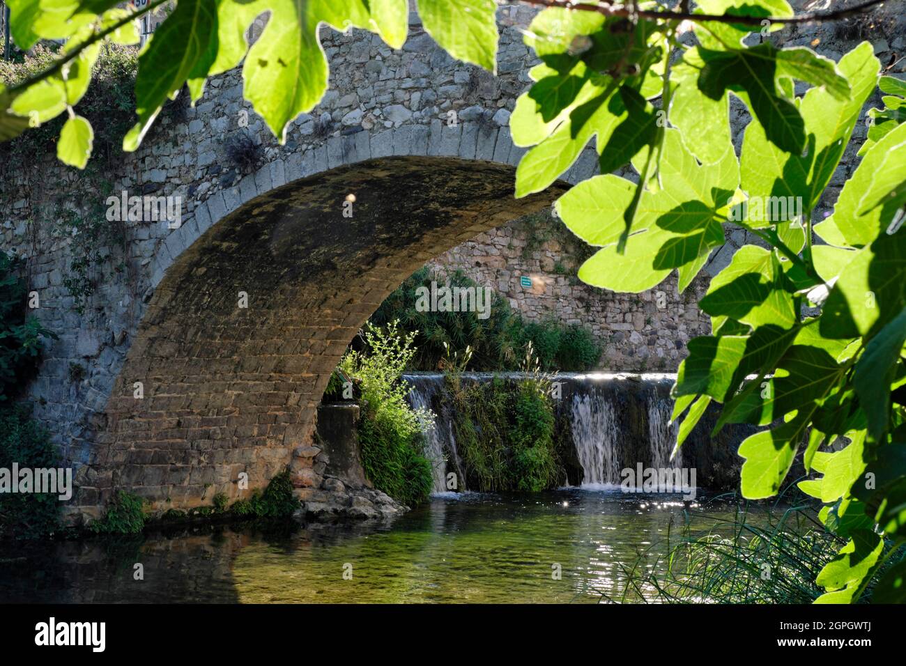 Frankreich, Var, Ollioules, Bonnefont-Brücke am Fluss Reppe Stockfoto