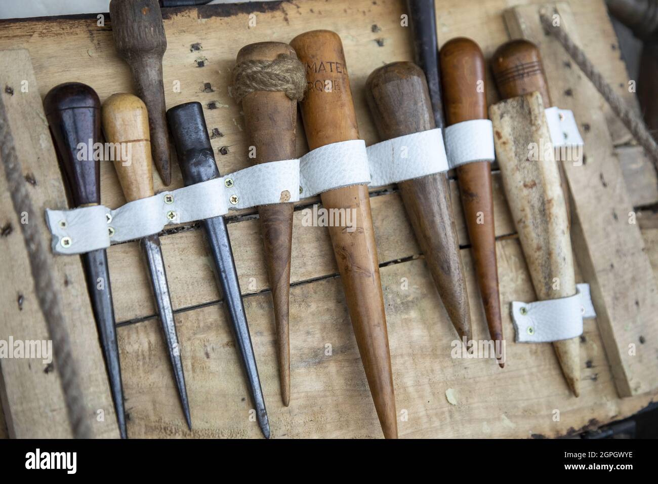frankreich, pas de calais, boulogne sur mer, Seefest, Nahaufnahme von Werkzeugen für die Seeleute Stockfoto
