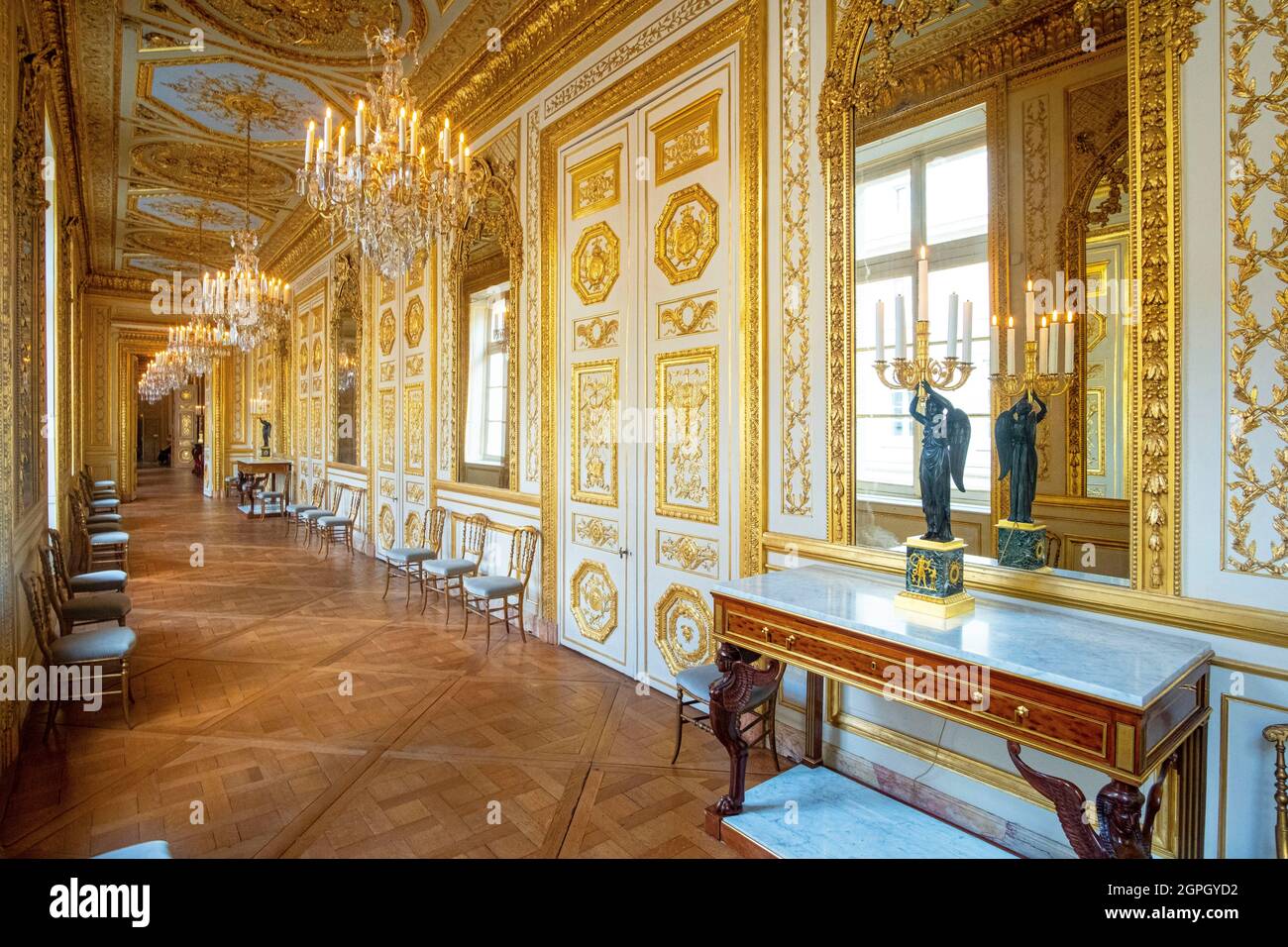 Frankreich, Paris, das Hotel de la Marine, das im 18. Jahrhundert von Ange-Jacques Gabriel, früher Garde Meuble du ROI bis 1798, damals Sitz des Marineministers, gegründet wurde Stockfoto