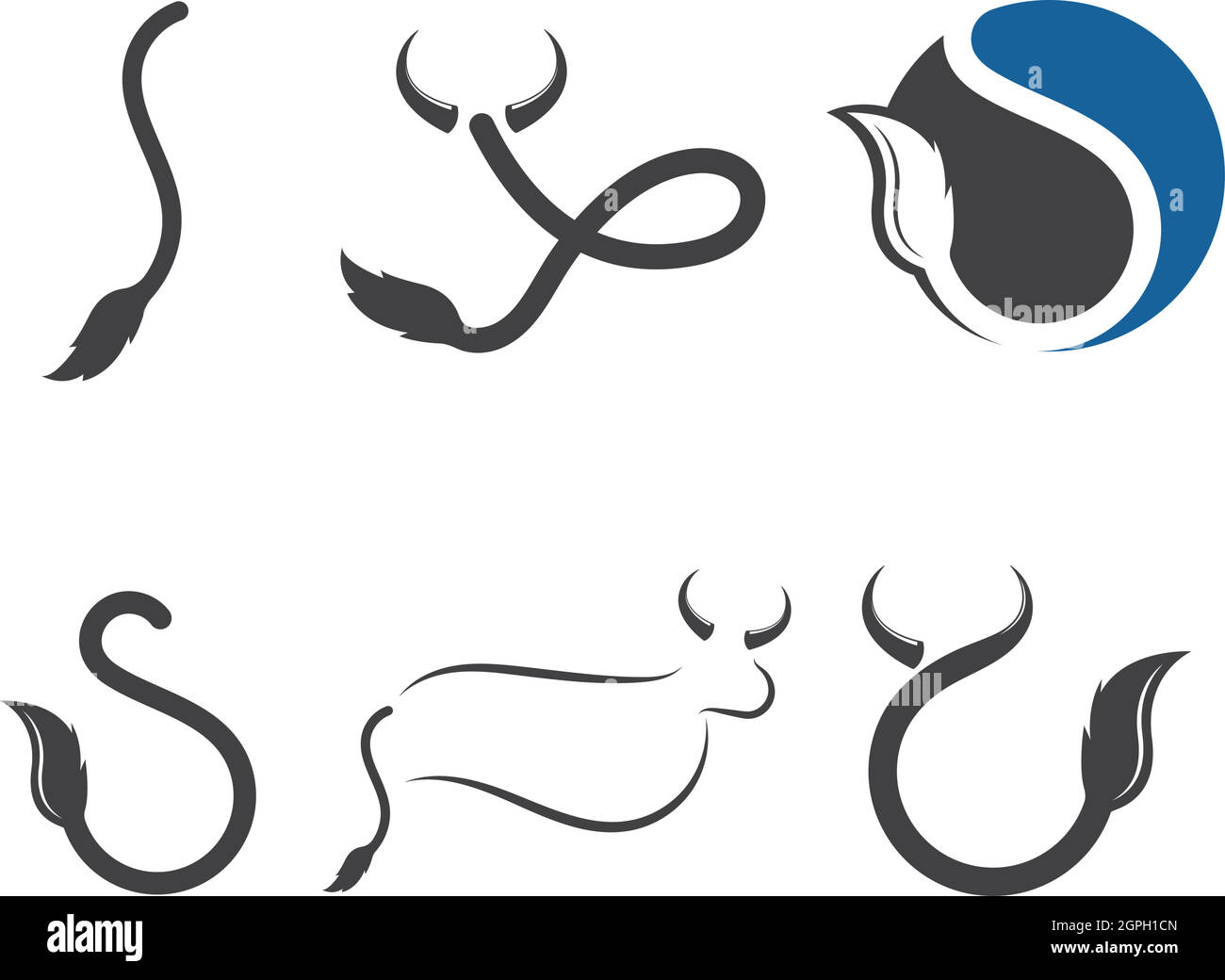 Vektorgrafik für das Cow Tail Logo Stock Vektor