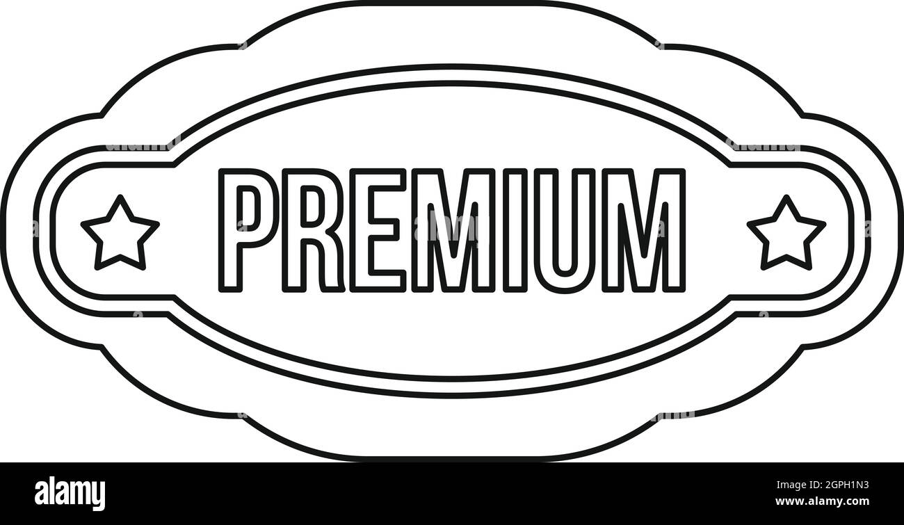 Premium-Lable Symbol, Umriss-Stil Stock Vektor