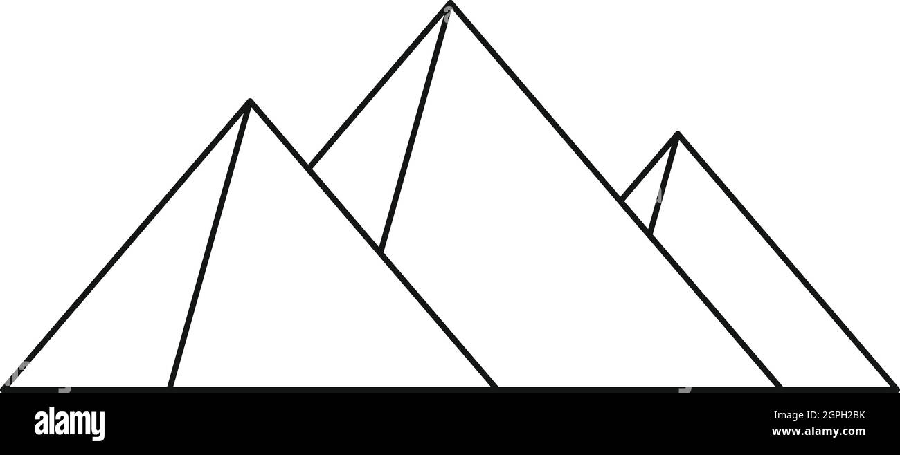 Pyramiden-Symbol, Umriss-Stil Stock Vektor