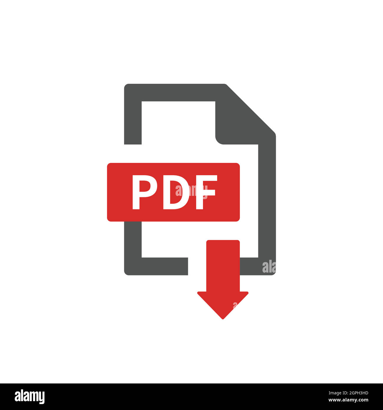 PDF-Datei mit Pfeil-Vektor-Symbol herunterladen Stock Vektor