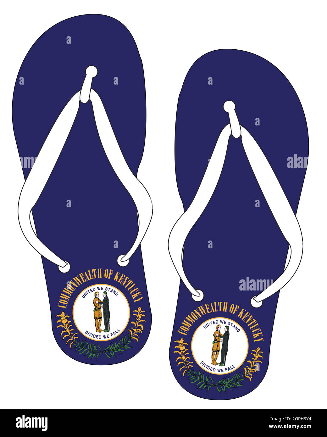 Flip-Flop-Schuhe Mit Kentucky State Flag Stock Vektor