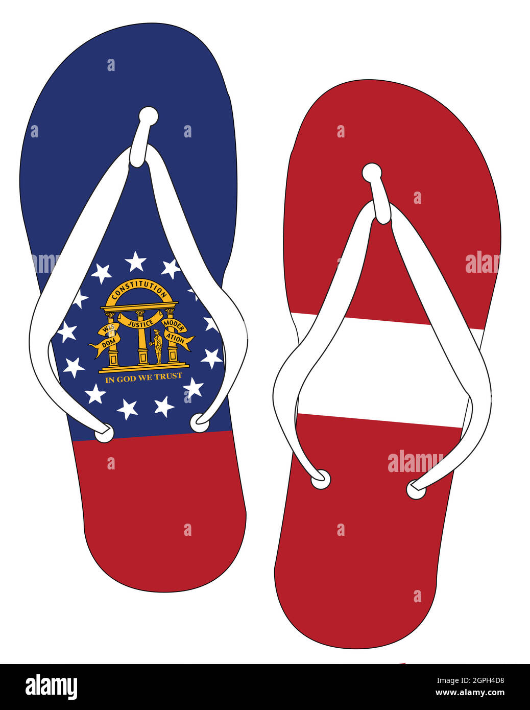 Flip-Flop-Schuhe Der Georgia State Flag Stock Vektor