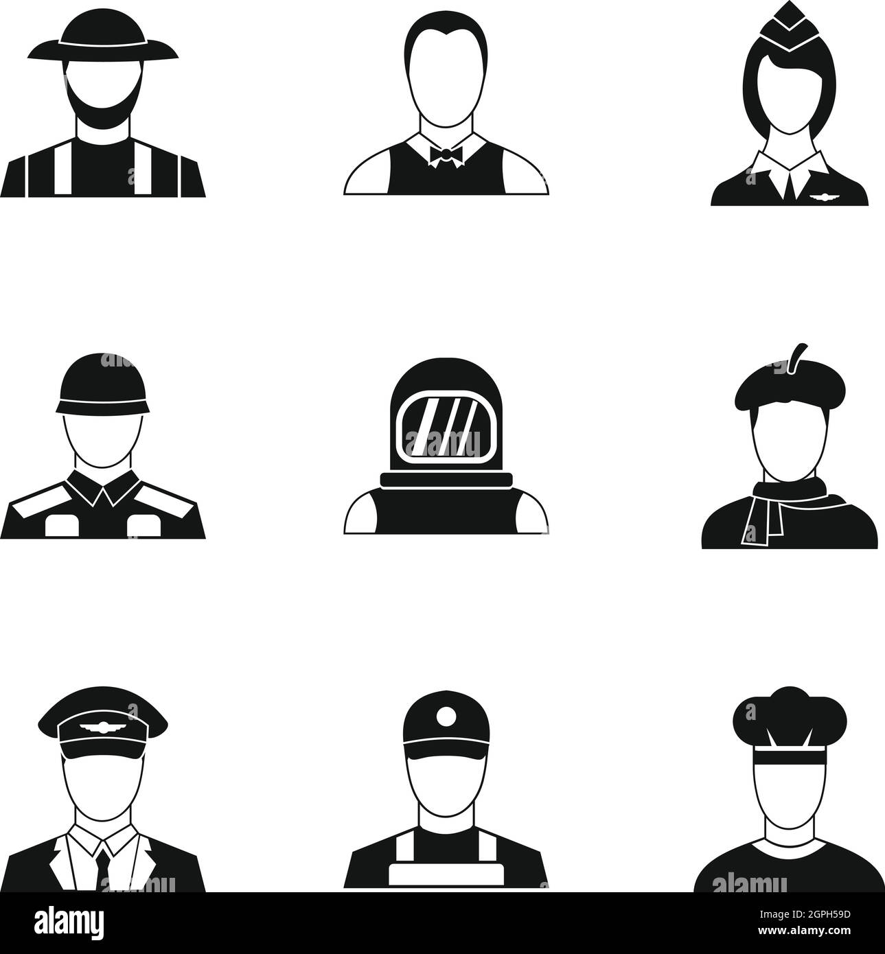 Arbeiter Icons Set, einfachen Stil Stock Vektor