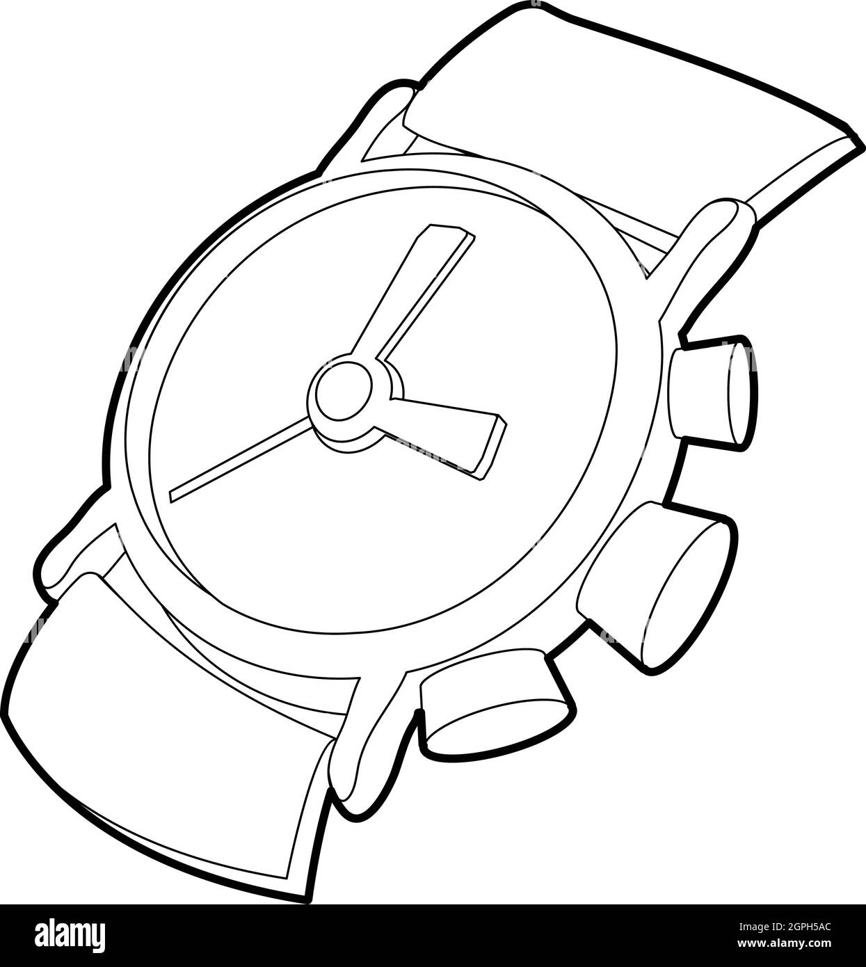 Uhr-Symbol, Umriss-Stil Stock Vektor