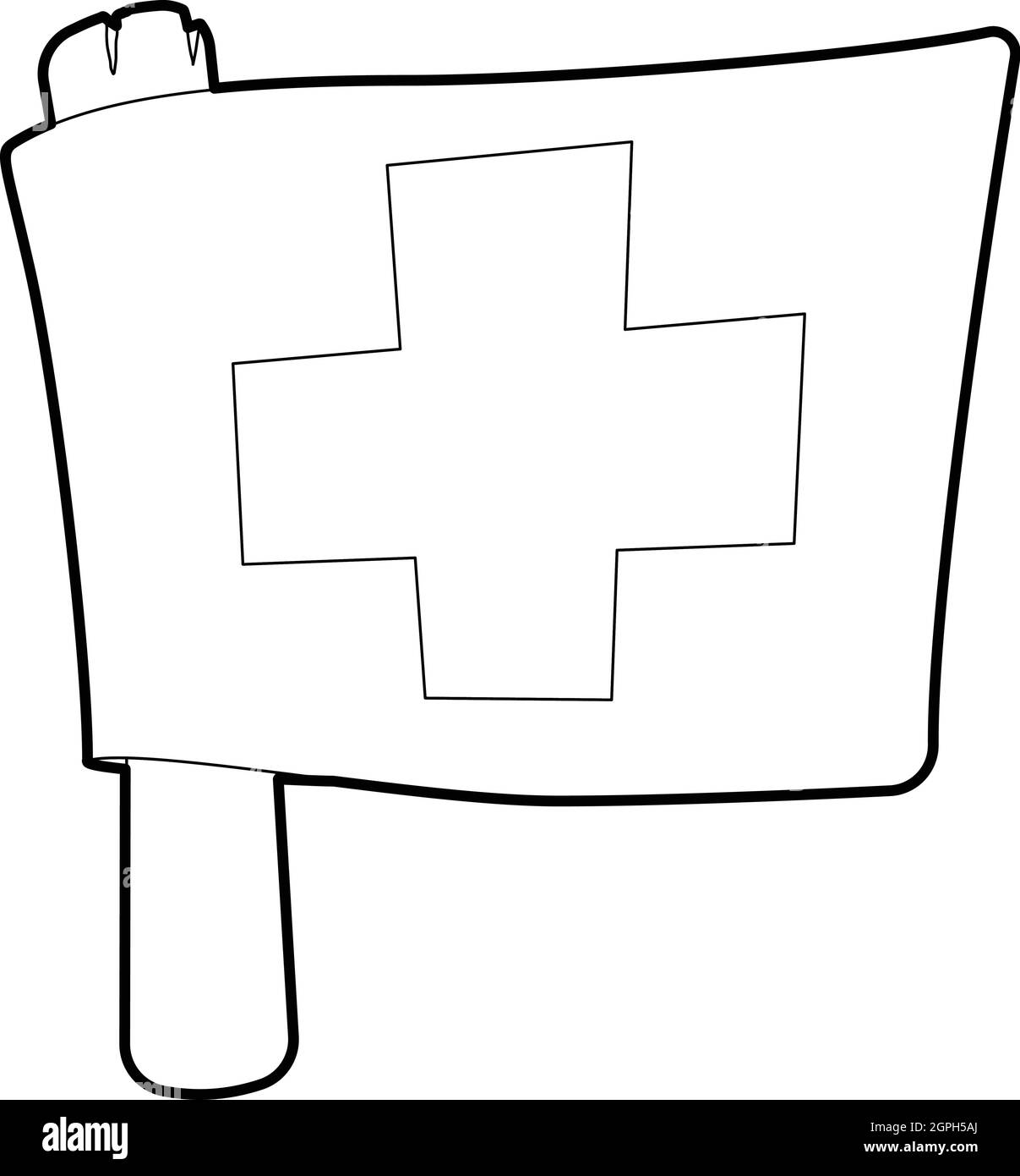 Der Schweiz Flaggensymbol, Umriss-Stil Stock Vektor