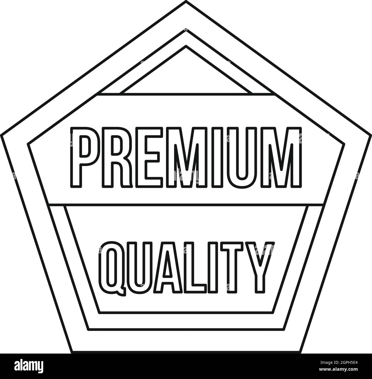 Premium-Qualität Pentagon Bezeichnungssymbol, Umriss-Stil Stock Vektor