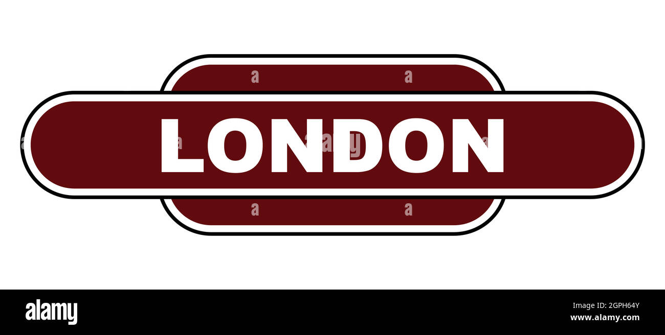 Altmodisches Schild Mit Dem Namen Des Bahnhofs London Stock Vektor