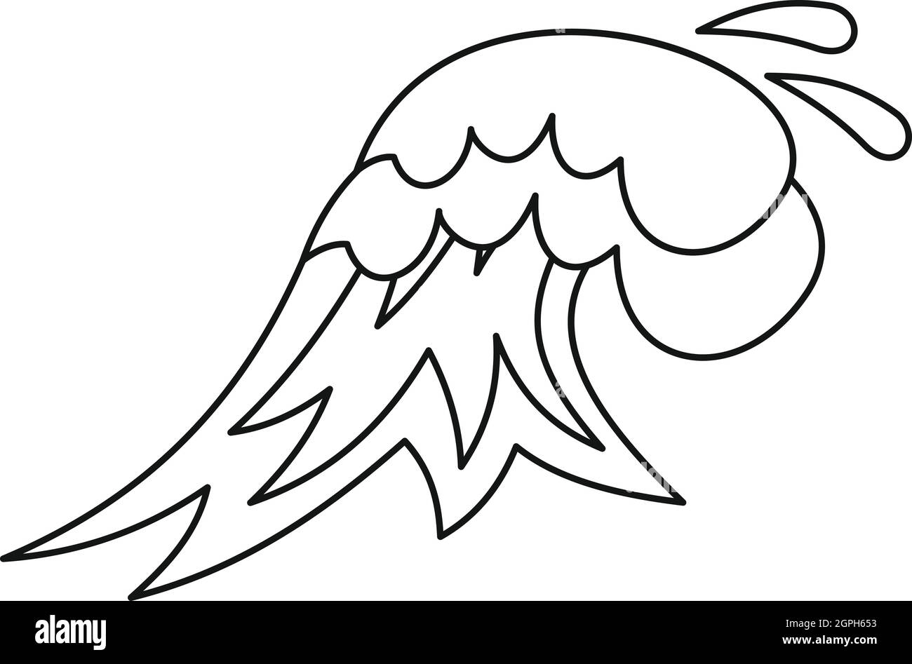 Big-Wave-Ikone, Umriss-Stil Stock Vektor