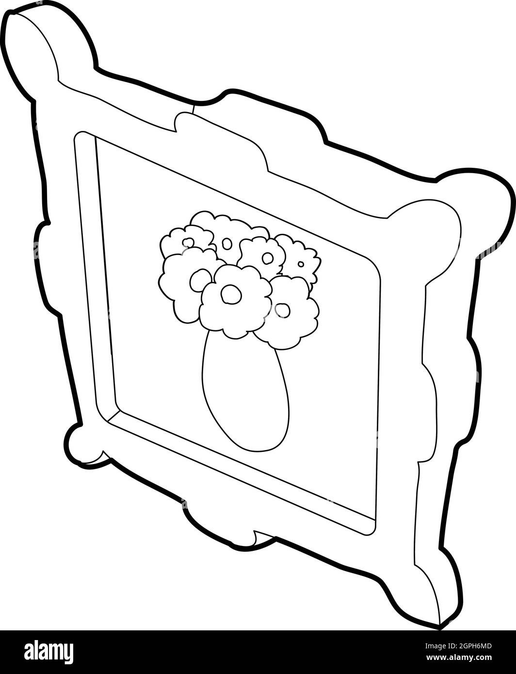 Bild mit Blumen in einer Vase-Symbol Stock Vektor