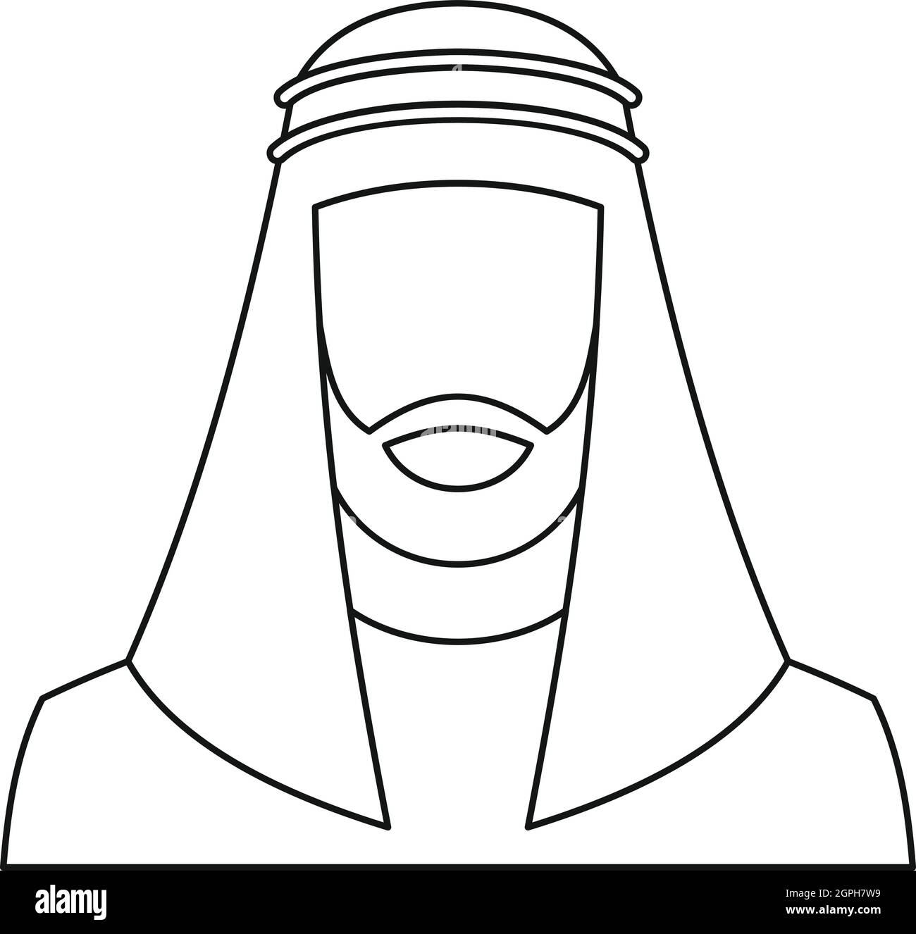 Arabische Mann Symbol, Umriss-Stil Stock Vektor