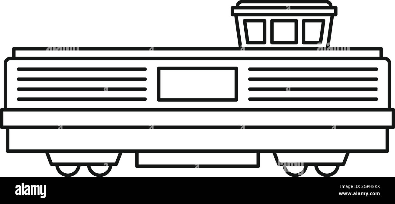 Güterzug-Symbol, Umriss-Stil Stock Vektor