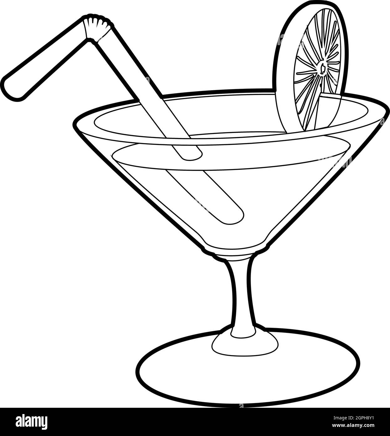 Cocktail-Symbol, Umriss-Stil Stock Vektor
