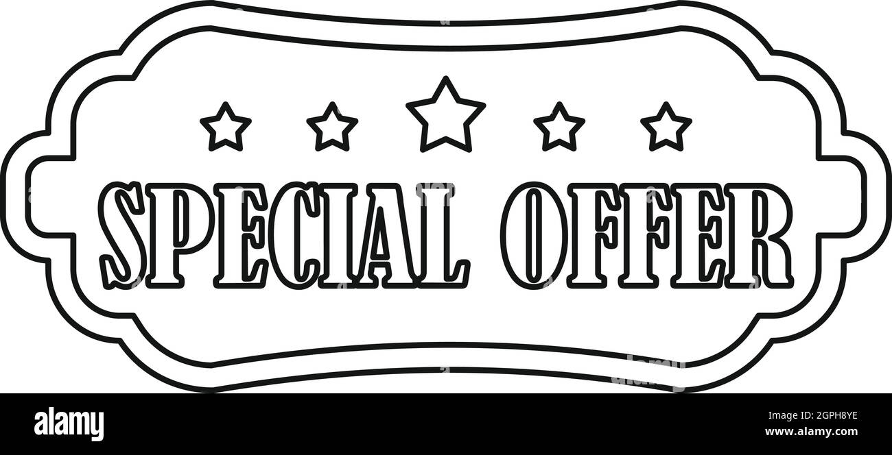 Sonderangebot Bezeichnungssymbol, Umriss-Stil Stock Vektor