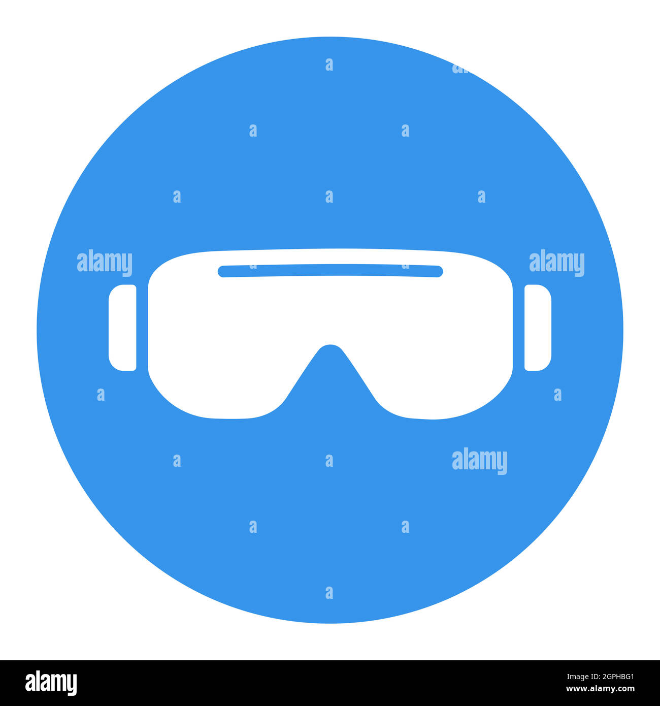 Biologiebrille Augenschutz Vektor weißes Glyphen-Symbol Stock Vektor