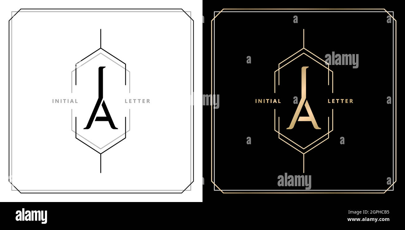 IA- oder AI-Anfangsbuchstabe und Grafikname, IA- oder AI-Monogramm, für das Logo-Monogramm für Hochzeitspaar, das Logo-Unternehmen und das Icon-Geschäft, mit drei verschiedenen Farbvarianten mit isolierten weißen Hintergründen Stock Vektor
