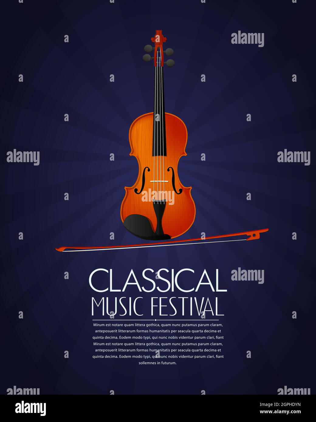 Klassische Musik Konzept Violine Stock Vektor