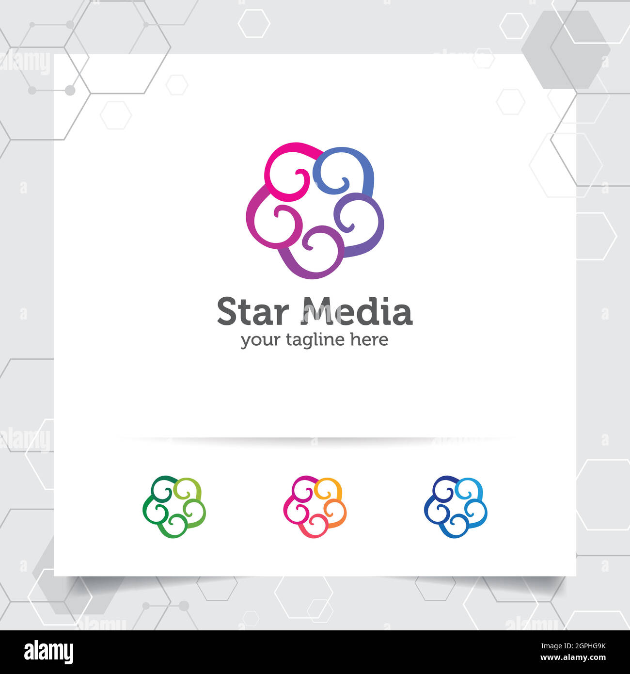 Star Logo Design Konzept der verbundenen Schleife Symbol, abstrakt Stern Vektor-Logo für Finanzen, Buchhaltung und Beratung verwendet. Stock Vektor