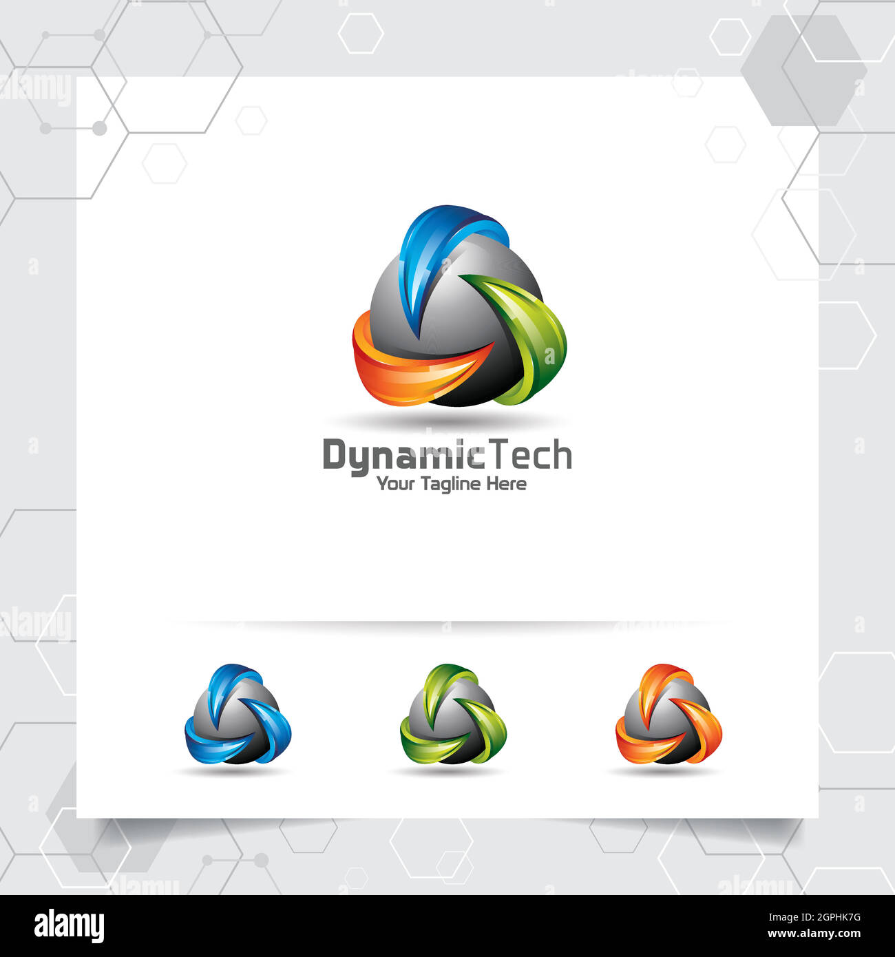3D Triangle Logo Design Konzept der Pfeil Symbol Element, bunte Dreieck Vektor-Logo für Finanzen, Buchhaltung und Beratung verwendet. Stock Vektor