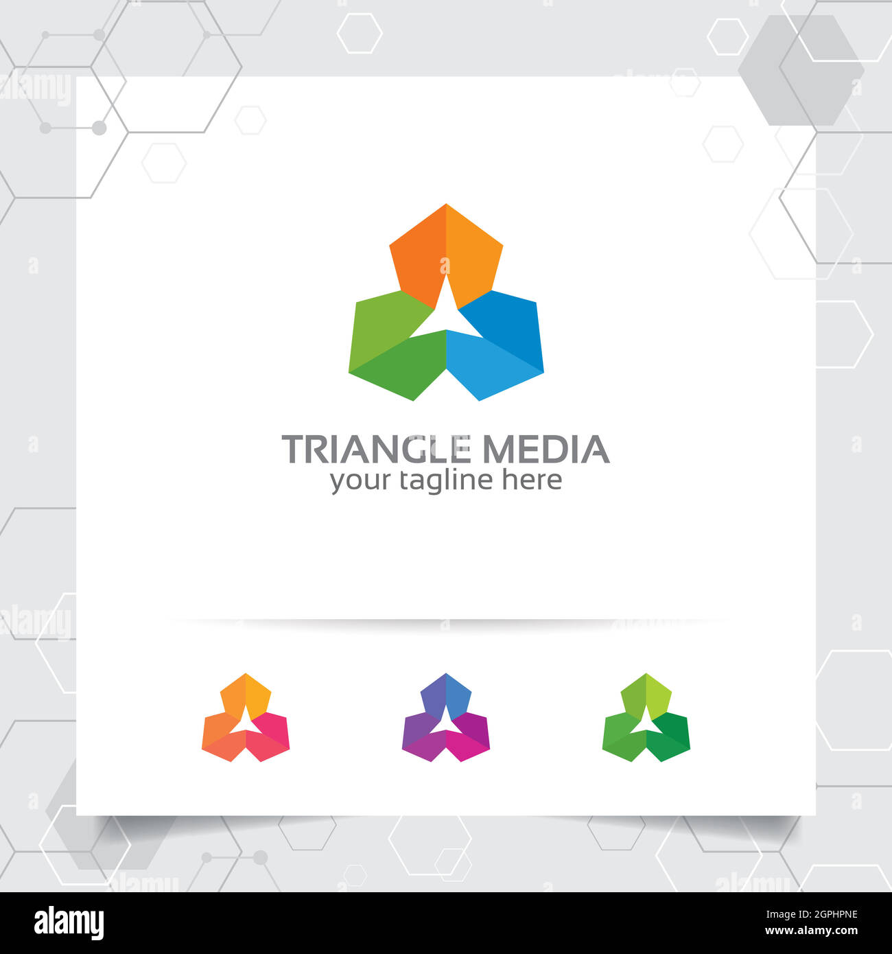 Triangle Logo Design Konzept der Pfeil Symbol Element, abstraktes Dreieck Vektor-Logo für Finanzen, Buchhaltung und Beratung verwendet. Stock Vektor