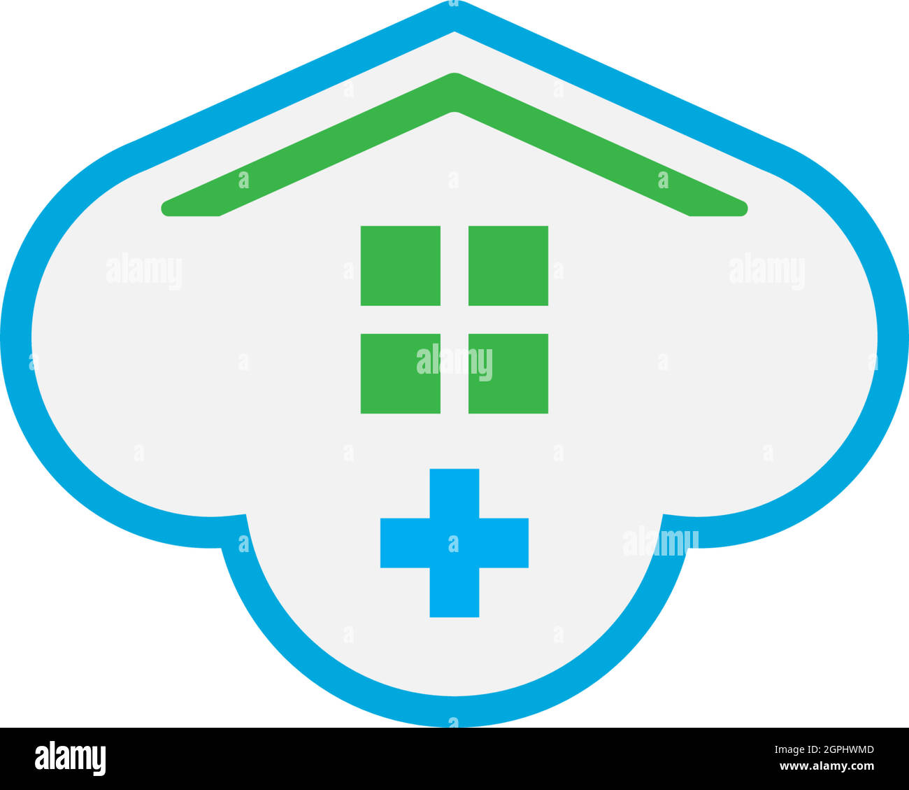 Logo-Symbol für das Konzept der Cloud Home Care Stock Vektor