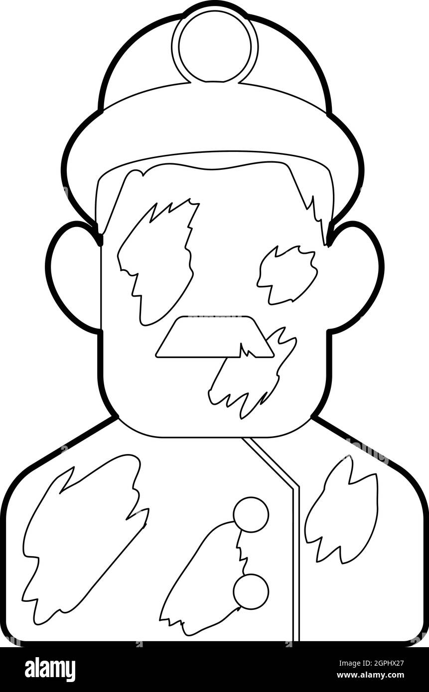 Bergmann-Symbol, Umriss-Stil Stock Vektor