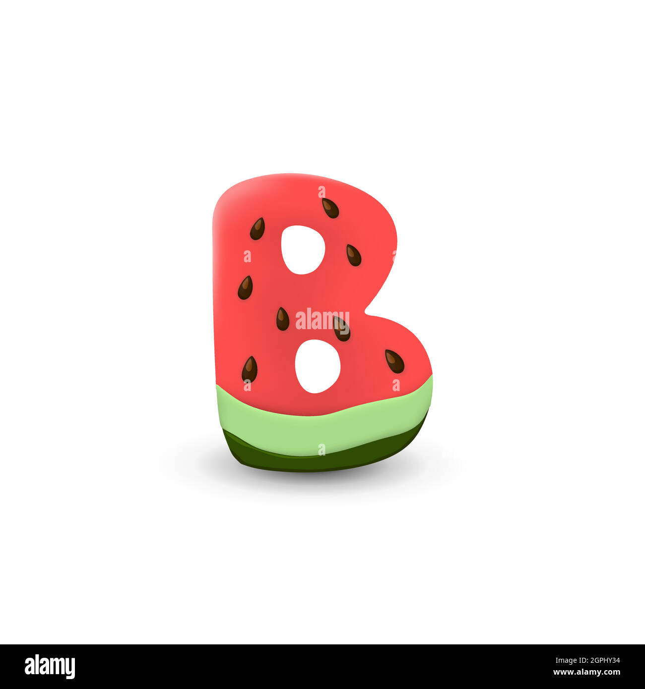 Wassermelone Buchstabe B Stock Vektor