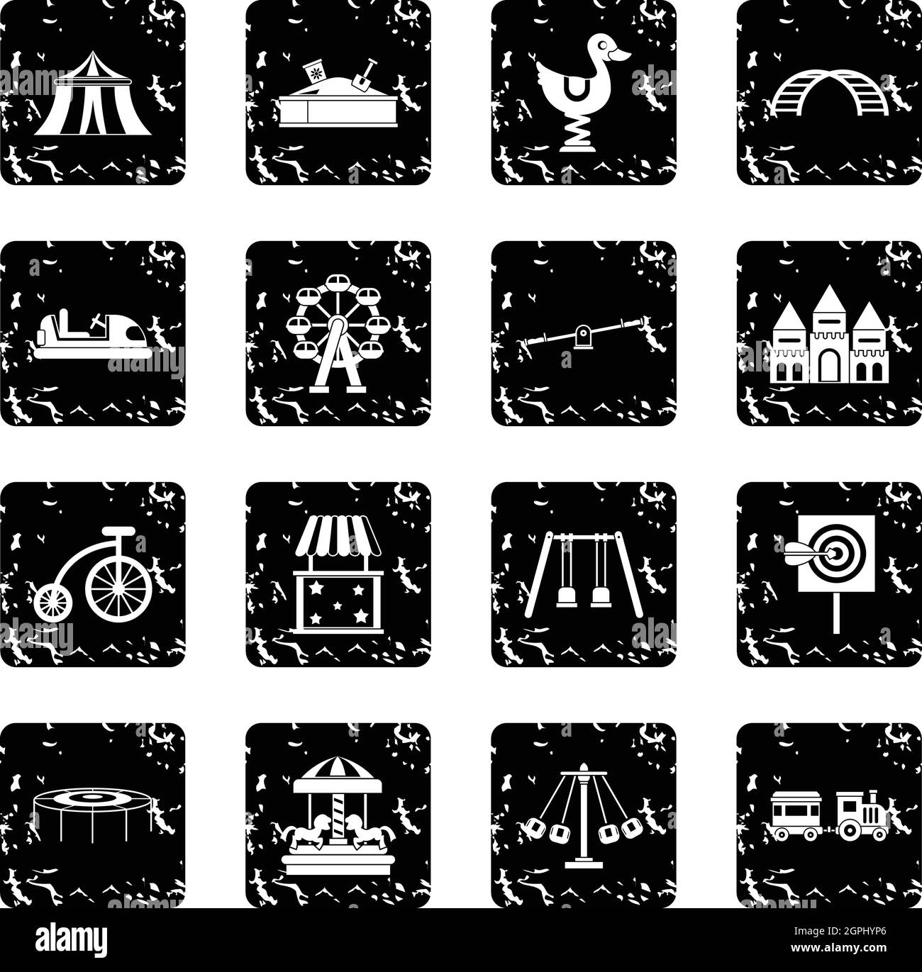 Vergnügungspark Icons Set, einfachen Stil Stock Vektor Vergnügungspark Icons Set, einfachen Stil Stock Vektor