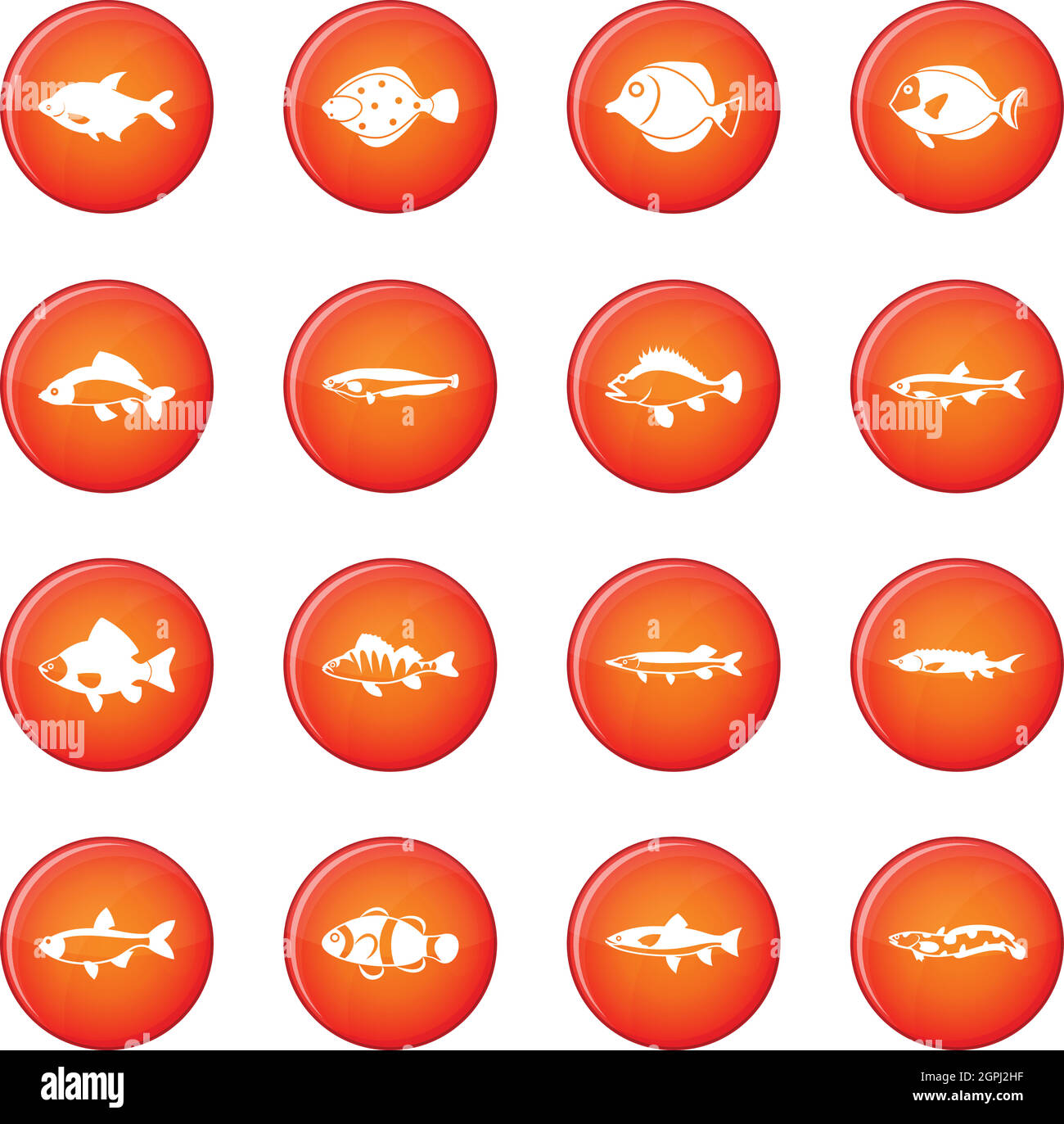 Niedliche Fisch-Symbole-Vektor-set Stock Vektor