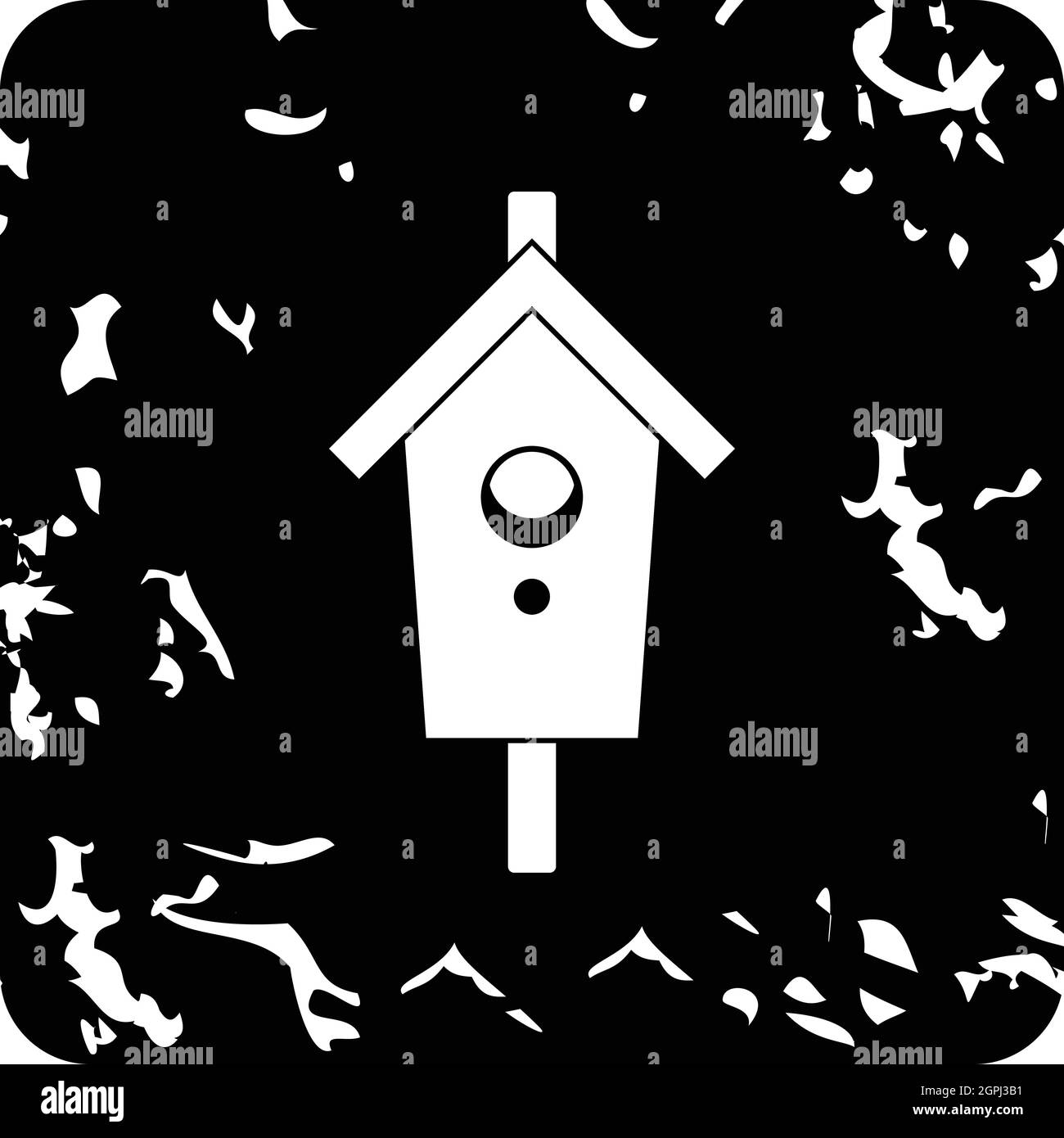 Vogelhaus-Ikone, Grunge-Stil Stock Vektor