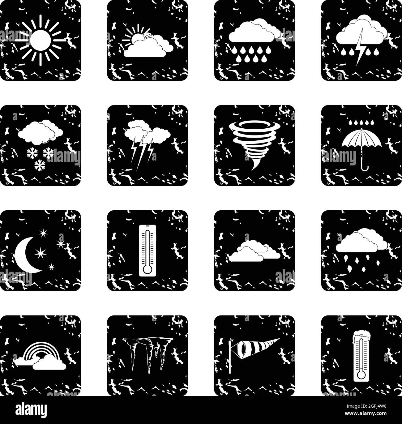 Wetter stellen Set Icons, Grunge-Stil Stock Vektor