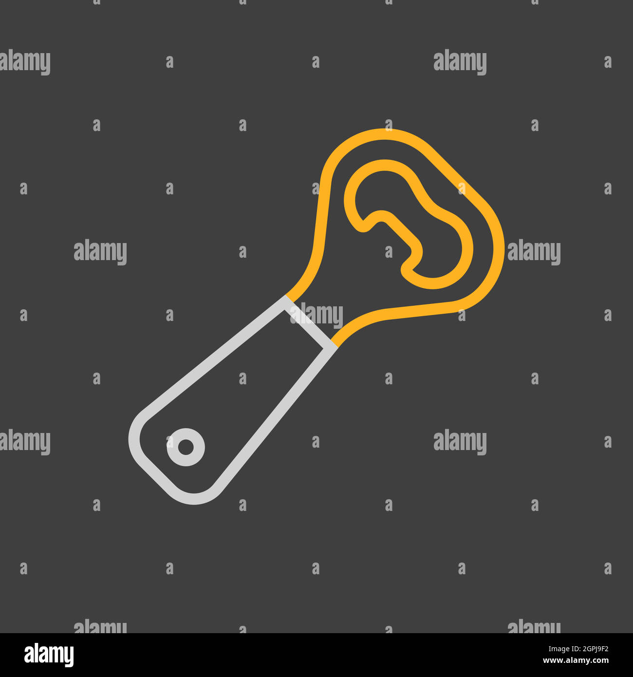 Nahaufnahme des Vektorsymbols für den Flaschenöffner Stock Vektor