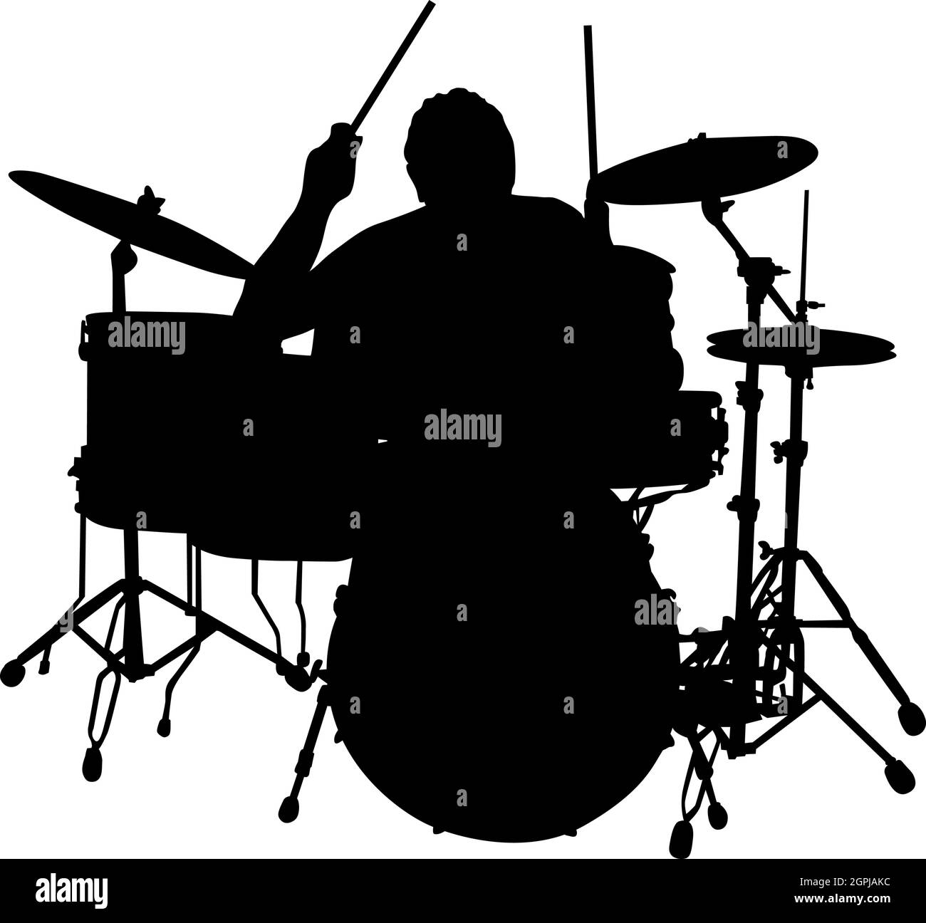 Rock-Schlagzeuger Silhouette Stock Vektor