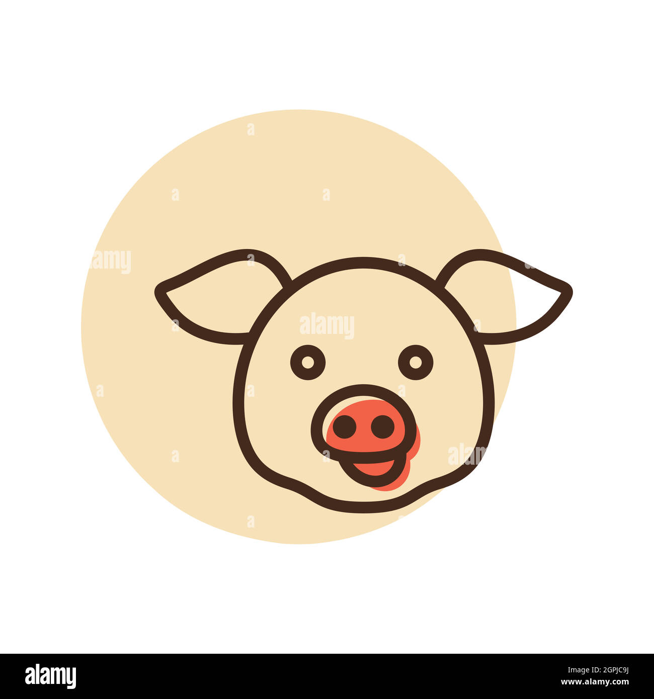 Pig-Vektor-Symbol. Vektor des Tierkopfs Stock Vektor